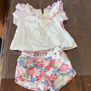 Janie and Jack White and Pink Kids Matching Set